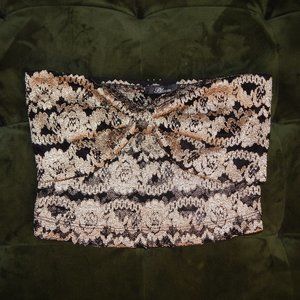 Black & Gold Metallic Tube Top